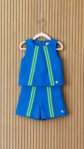 Electric Blue & Neon Green Two-Piece Set