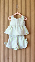 Neon Stripe Bow Shorts Set