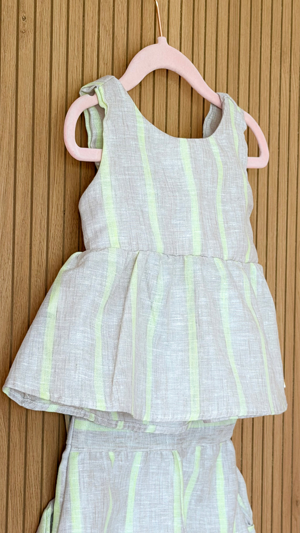 Neon Stripe Bow Shorts Set