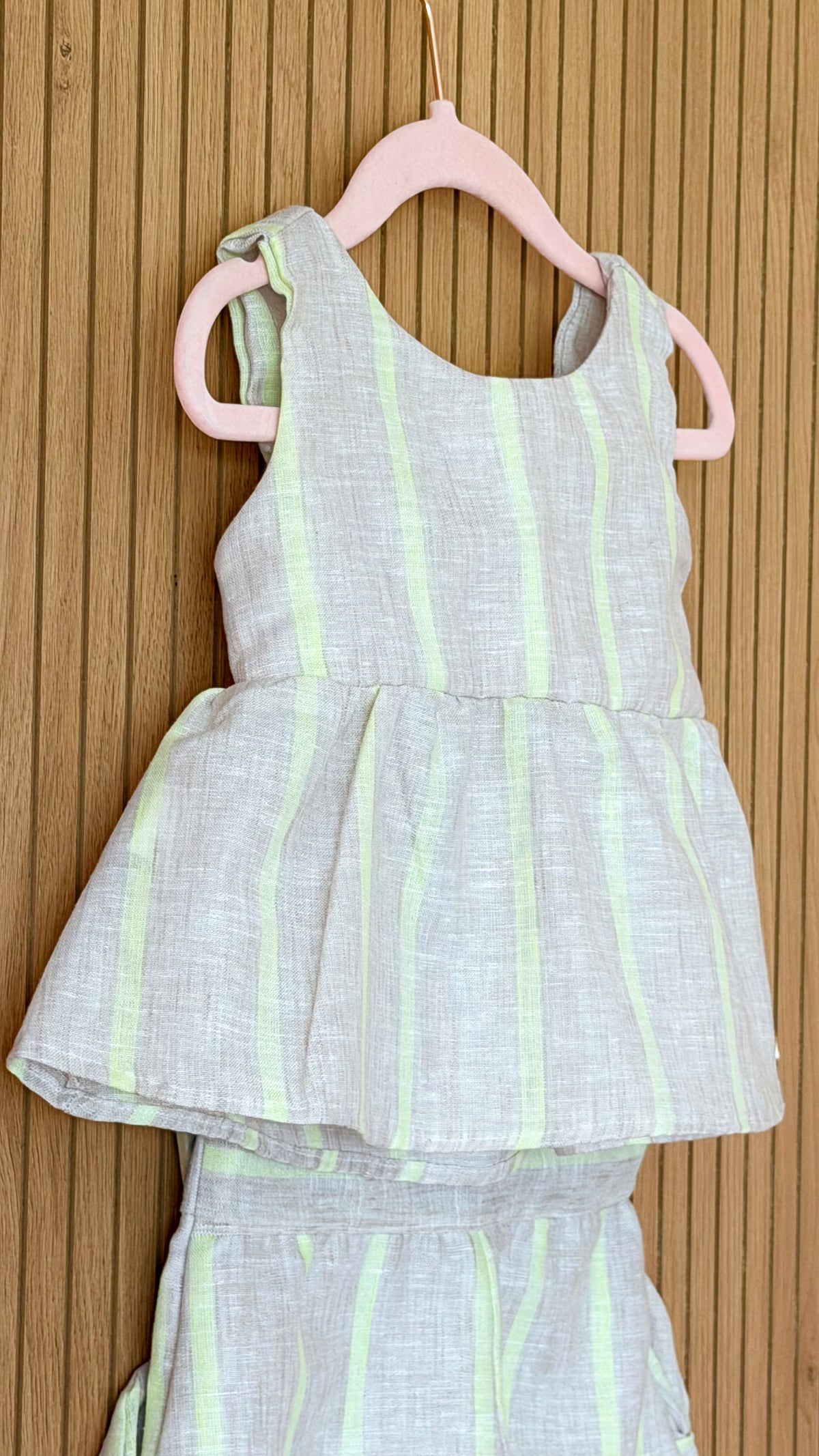 Neon Stripe Bow Shorts Set