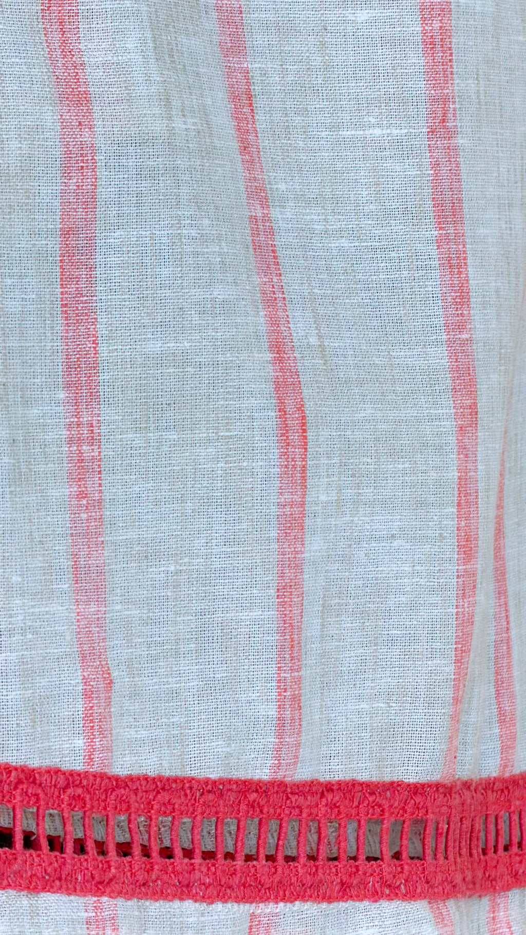 Neon Coral Stripe Cotton Two-Piece Set