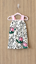Abstract Floral Print Dress + Bloomers