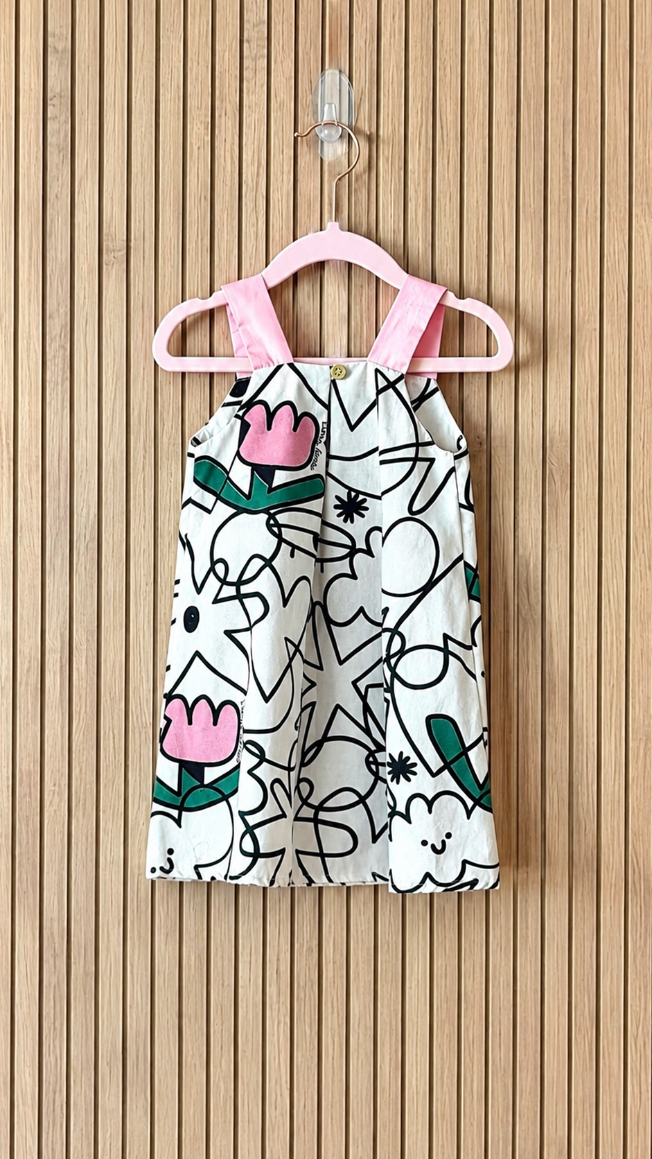 Abstract Floral Print Dress + Bloomers