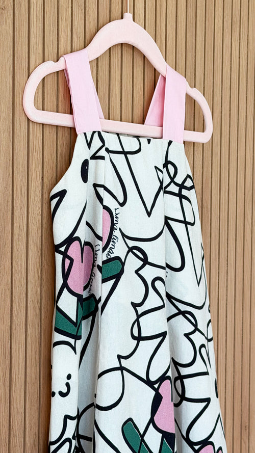 Abstract Floral Print Dress + Bloomers