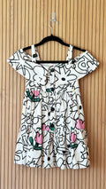 Abstract Floral Off-the-Shoulder Dress