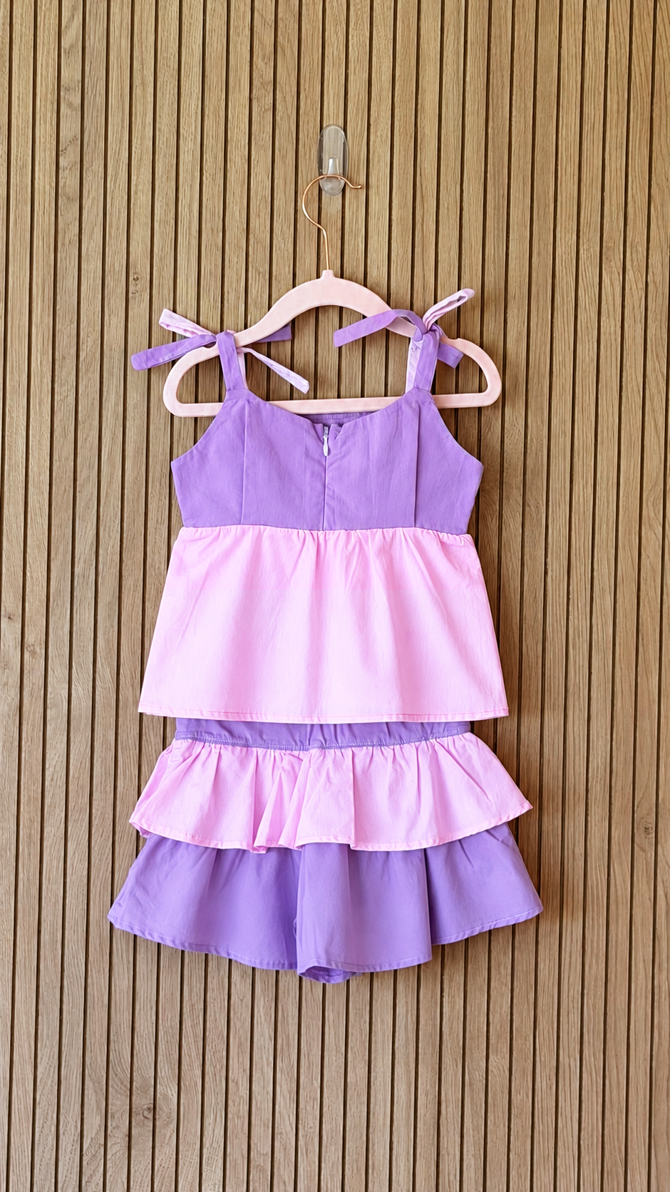 Lilac & Pink Ruffle Two-Piece Set