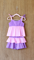 Lilac & Pink Ruffle Two-Piece Set