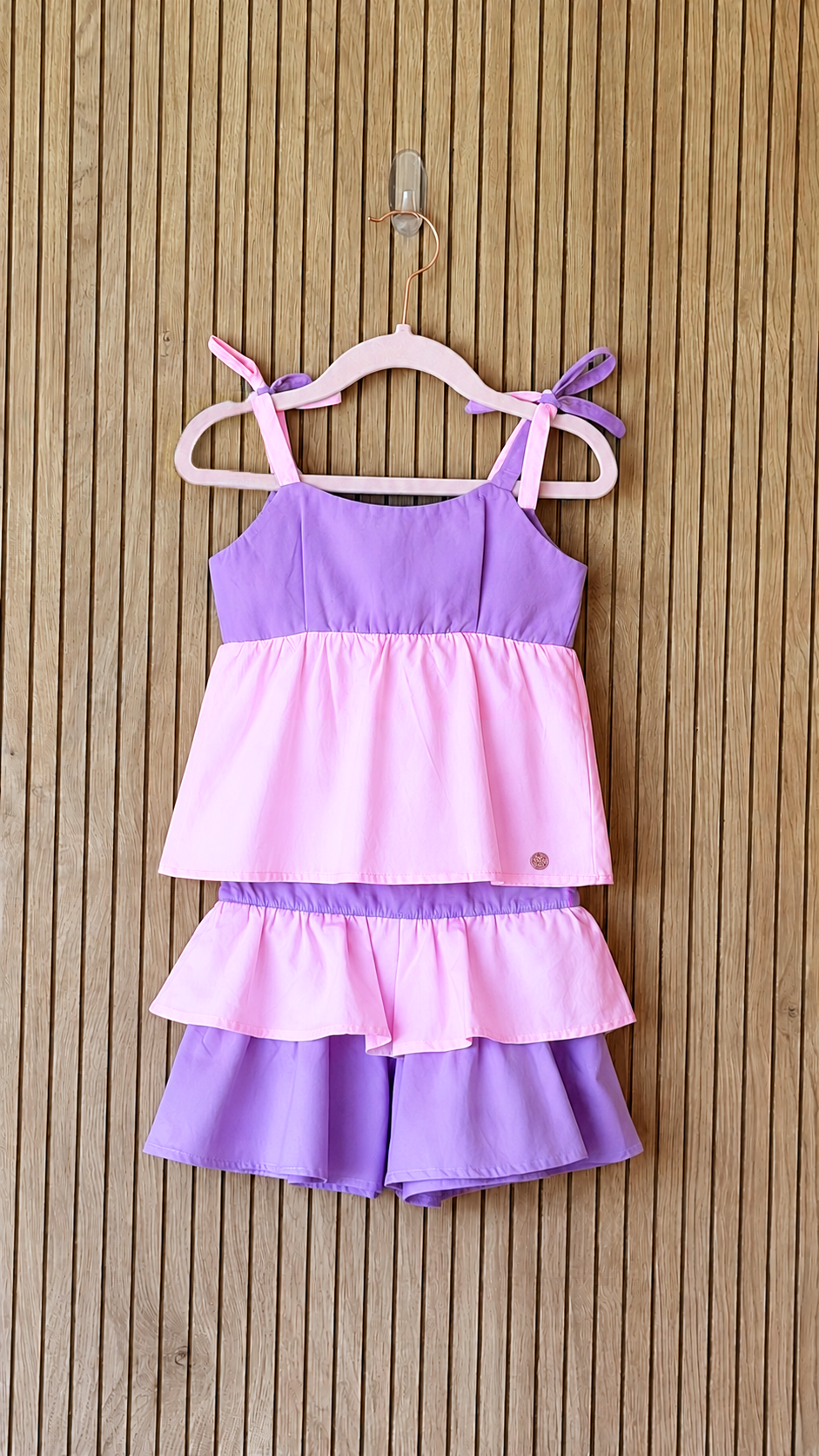 Lilac & Pink Ruffle Two-Piece Set