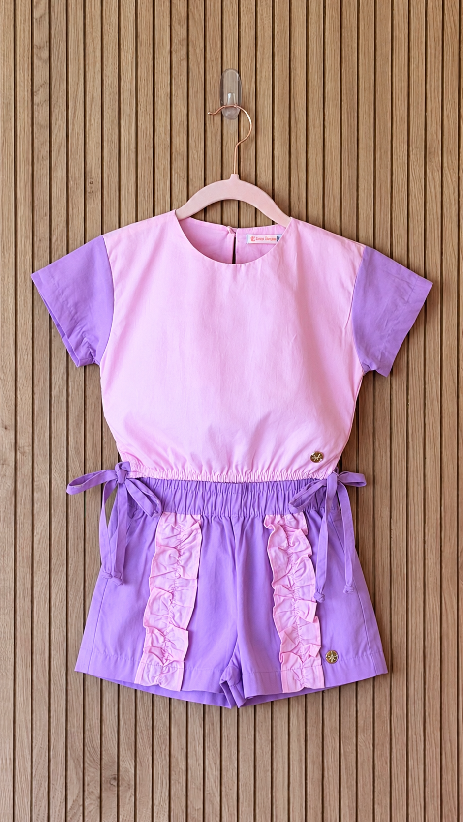 Lilac & Pink Ruffle Shorts Set