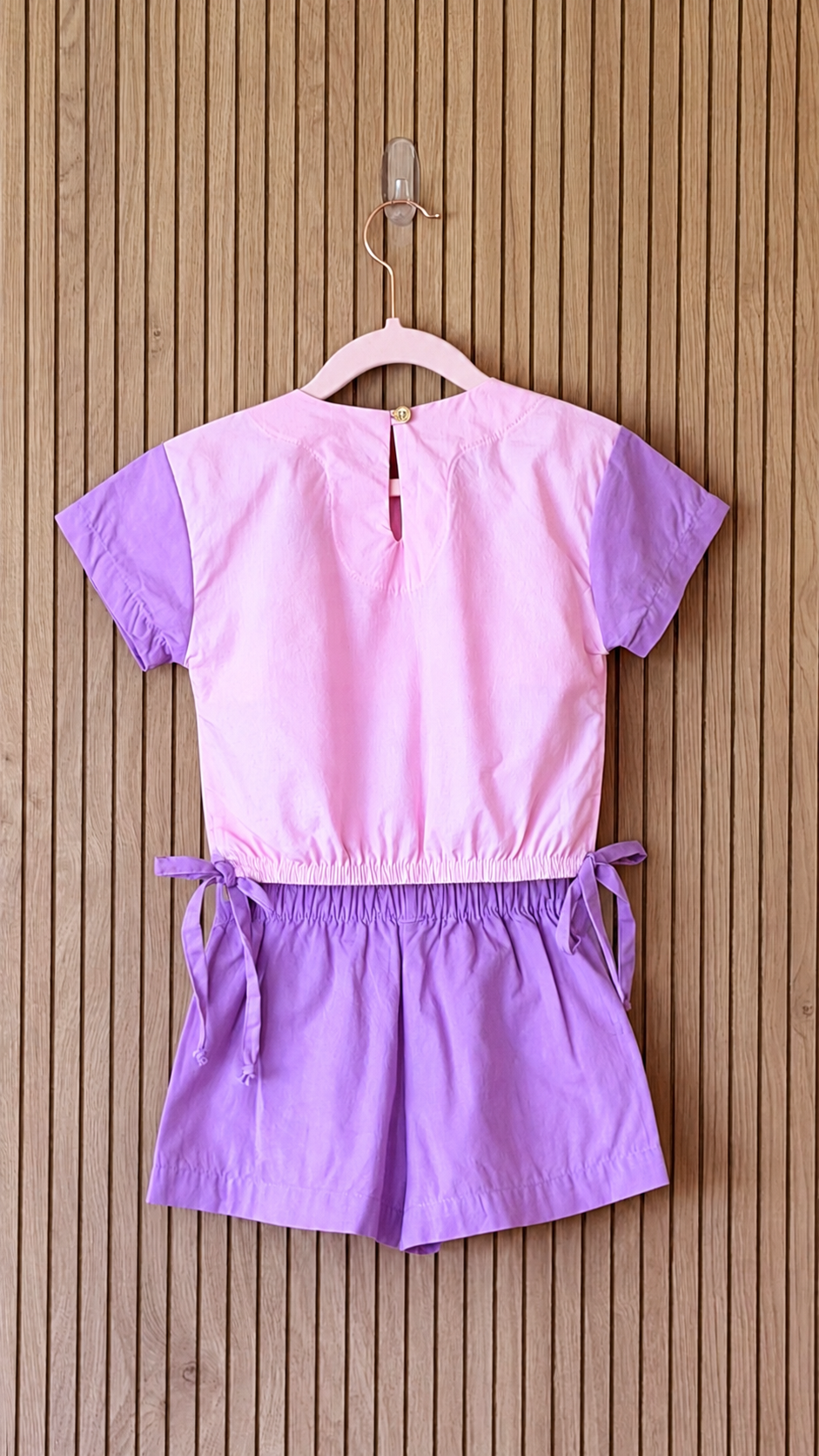 Lilac & Pink Ruffle Shorts Set