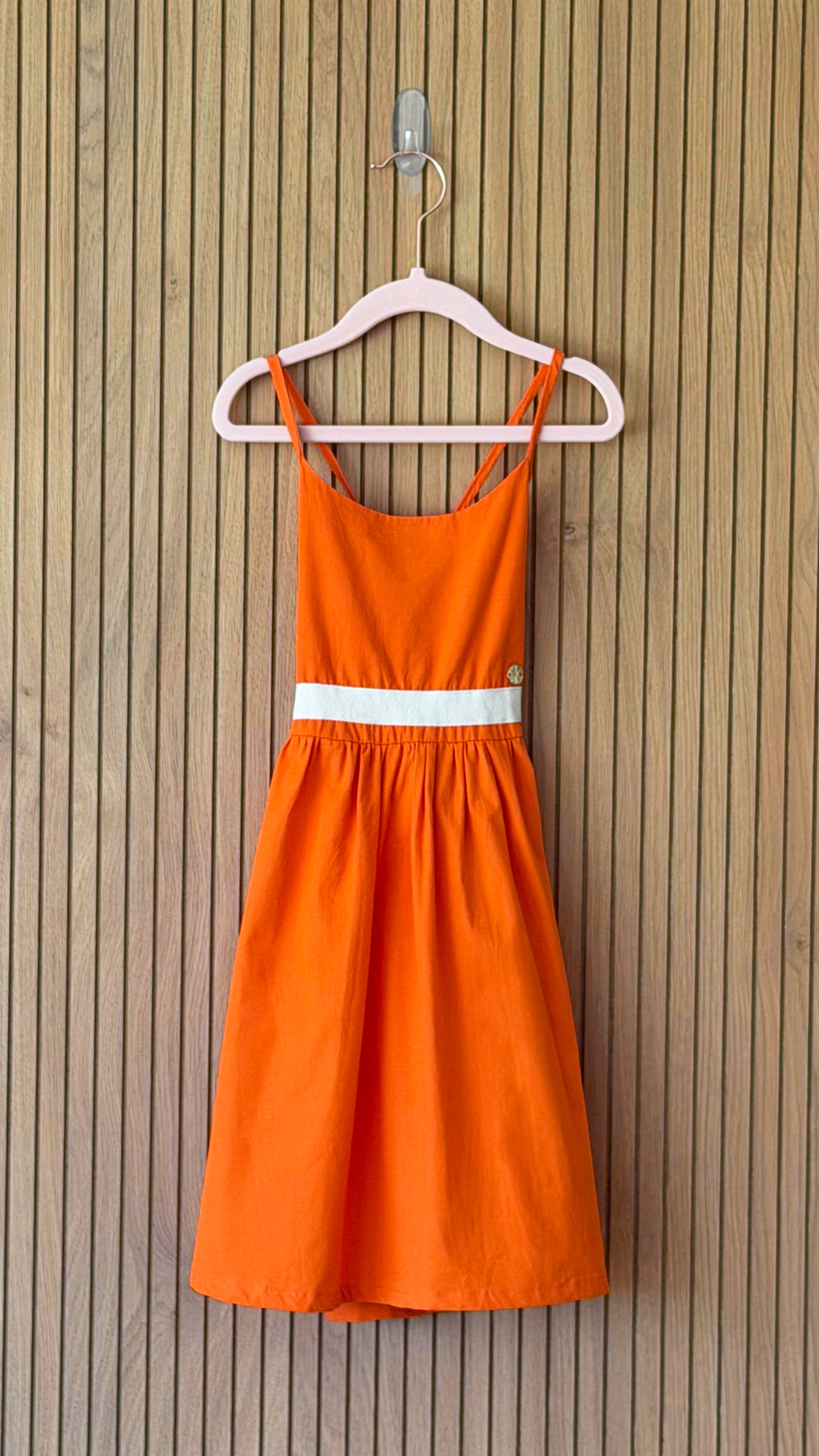 Orange Cutout Back Midi Dress