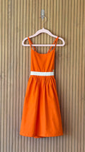 Orange Cutout Back Midi Dress