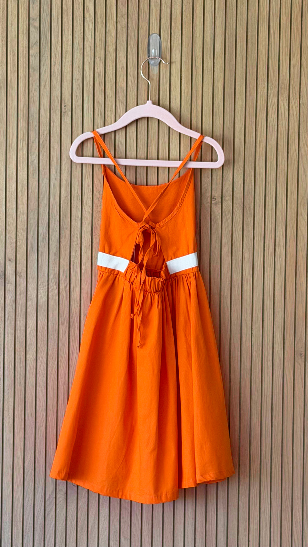 Orange Cutout Back Midi Dress