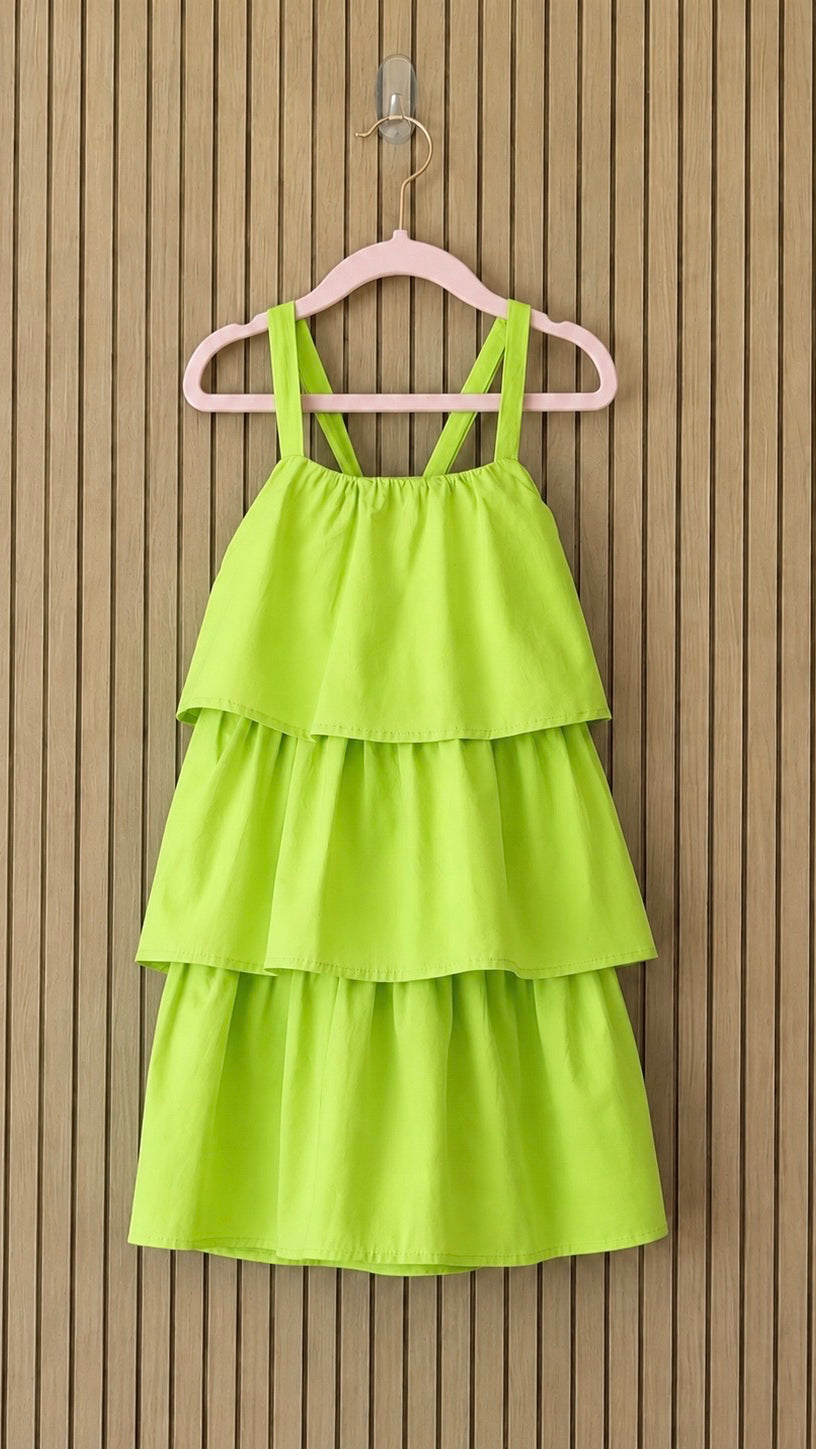 Electric Lime Tiered Dress