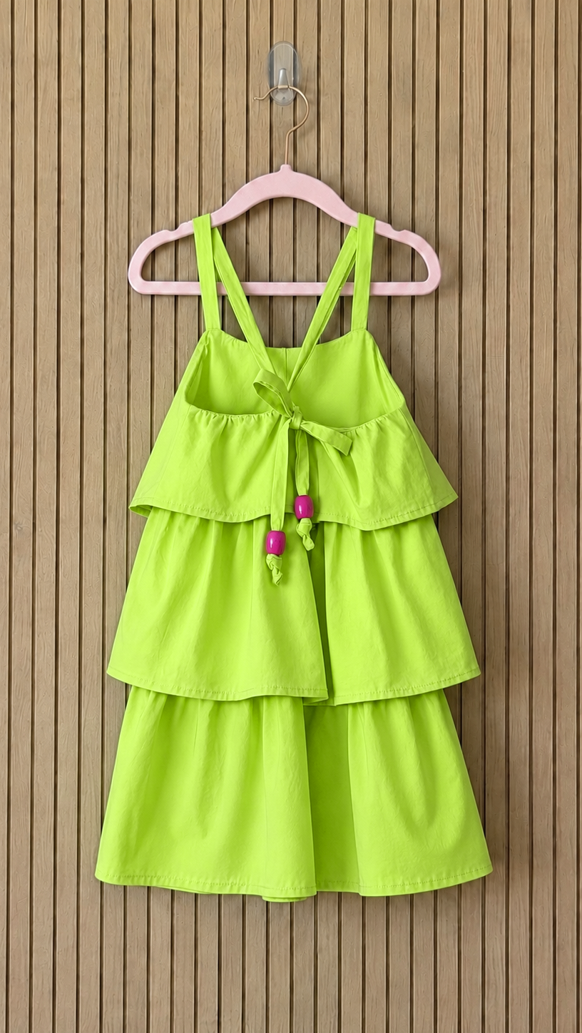 Electric Lime Tiered Dress